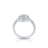 Pierścionek białe złoto z brylantami