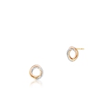 Kolczyki złote bicolor z diamentami