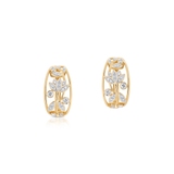 Kolczyki złote kwiaty z diamentami