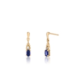 Kolczyki złote z diamentami i szafirami