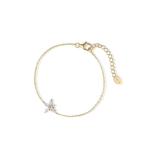 Bransoletka srebrna pozłacana z cyrkonią