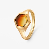 Pierścionek srebrny z bursztynem Miodowa