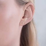 Kolczyki srebrne pozłacane z cyrkoniami