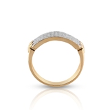 Pierścionek złoty bicolor z diamentami