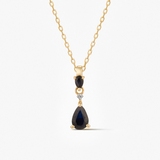 Wisiorek złoty z czarnymi szafirami