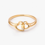 Pierścionek złoty z diamentem laboratoryjnym Czułość