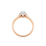 Pierścionek złoty bicolor z brylantem i diamentami