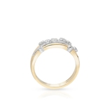 Pierścionek złoty bicolor z brylantami