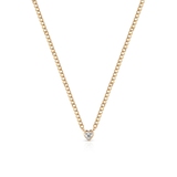 Naszyjnik złoty z cyrkonią serce W.KRUK