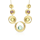 Naszyjnik złoty z naturalnymi kamieniami