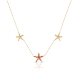 Naszyjnik złoty z rozgwiazdami Santorini