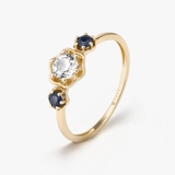 Pierścionek złoty Kwiaty Nocy Borówka