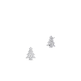 Kolczyki srebrne z motywem choinki