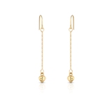 Kolczyki złote wiszące z sercem