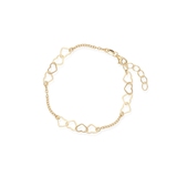 Bransoleta srebrna złocona z sercami