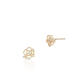 Kolczyki złote ażurowe kwiatki