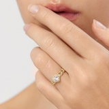 Pierścionek srebrny pozłacany z sercem