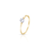 Pierścionek złoty bicolor z cyrkonią