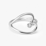 Pierścionek srebrny z diamentem laboratoryjnym Czułość