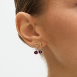 Kolczyki złote z rodolitem Royal Star