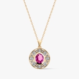 Wisiorek złoty z szafirem i brylantami