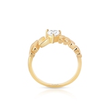 Pierścionek srebrny pozłacany z sercem Mama