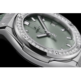 ZEGAREK HUBLOT CLASSIC FUSION TITANIUM SAGE GREEN DIAMONDS