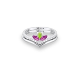 Pierścionek srebrny z kolorowymi kamieniami Mozaika