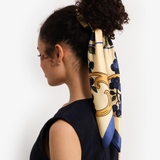 Chusta jedwabna Kwiaty Nocy Borówka