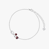 Bransoleta srebrna z motywem serc