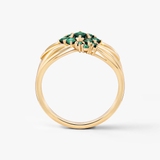 Pierścionek złoty ze szmaragdami TRIO