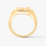 Pierścionek srebrny pozłacany sygnet z motylem