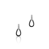 Kolczyki srebrne z czarną ceramiką