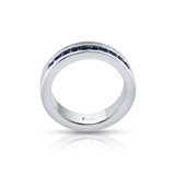 Pierścionek białe złoto z diamentami i szafirami