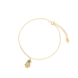 Bransoleta srebrna pozłacana z ananasem