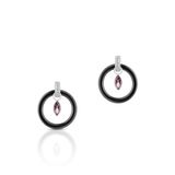Kolczyki srebrne z czarną ceramiką