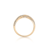 Pierścionek złoty bicolor z diamentami