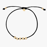 Bransoleta sznurkowa z pozłacanymi kulkami