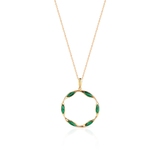 Wisiorek srebrny pozłacany z malachitem