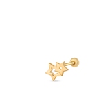 Kolczyk srebrny pozłacany dwie gwiazdki