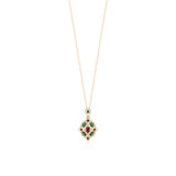 Wisiorek złoty z kamieniami szlachetnymi