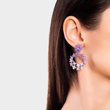 Kolczyki srebrne Kwiaty Nocy Fioletowy Bez