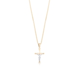 Wisiorek złoty bicolor krzyżyk