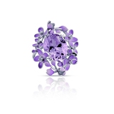 Pierścionek srebrny Kwiaty Nocy Fioletowy Bez