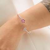 Bransoleta srebrna Kwiaty Nocy Wiśnia