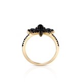 Pierścionek srebrny z czarnymi cyrkoniami