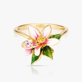 Pierścionek srebrny Kwiaty Nocy Cytrusy