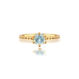 Pierścionek srebrny pozłacany z niebieskim topazem