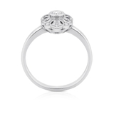 Pierścionek białe złoto z brylantami