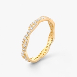 Pierścionek srebrny pozłacany z cyrkoniami